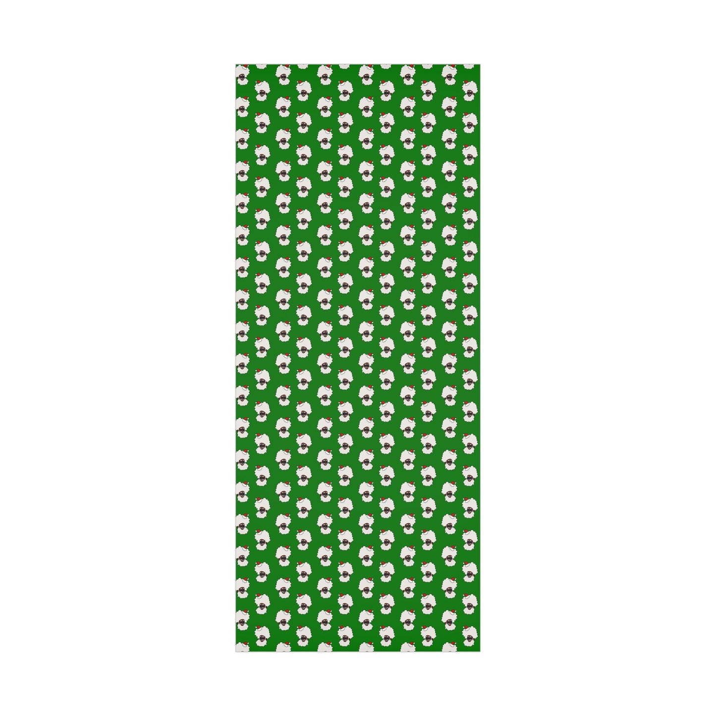 Black Santa - Green Wrapping Paper